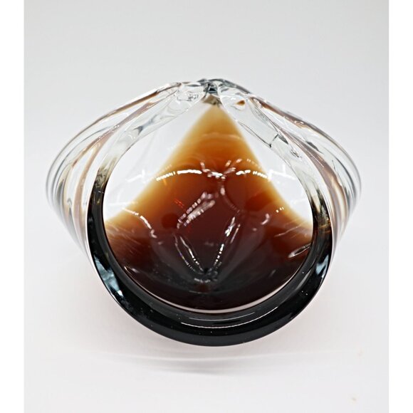Vintage Chalet Glass Basket Brown & Clear Mid Century Modern Contemporary Canada - Picture 4 of 6